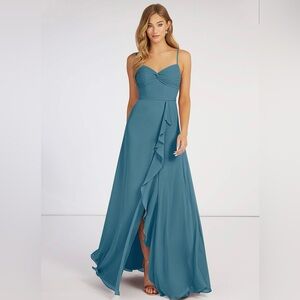 Azazie Evaline Bridesmaid Dress Bermuda Blue